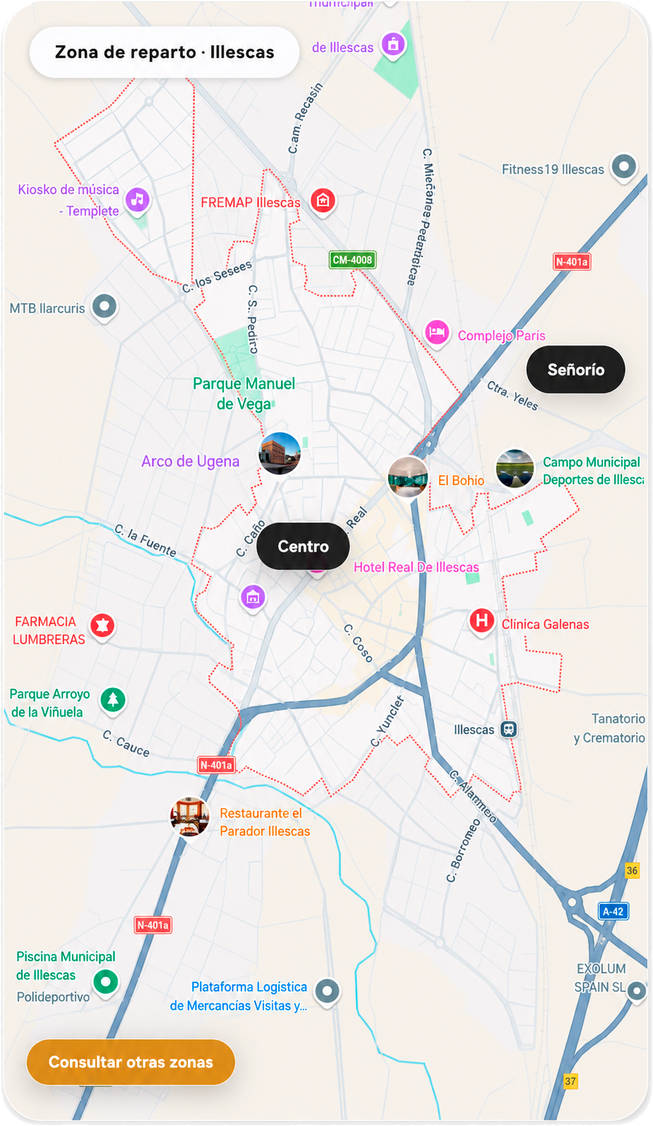 zona de reparto+